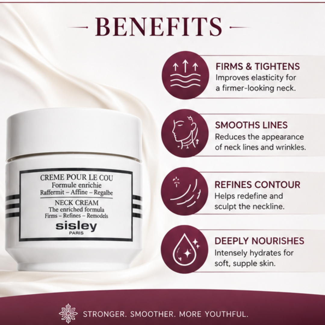 Sisley Paris Neck Cream – Firmer, Smoother & Younger-Looking – Enriched Formula for a Firmer Neck & Refined Contour – Firms & Tightens, Refines Neck Lines, Deeply Nourishes