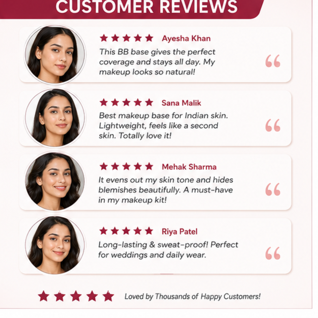Indian Bridal Base – Waterproof, Sweatproof & 24H Long-Lasting | Full Coverage + Skin-Smoothing Finish | No Touch-Ups, Just Flawless Beauty