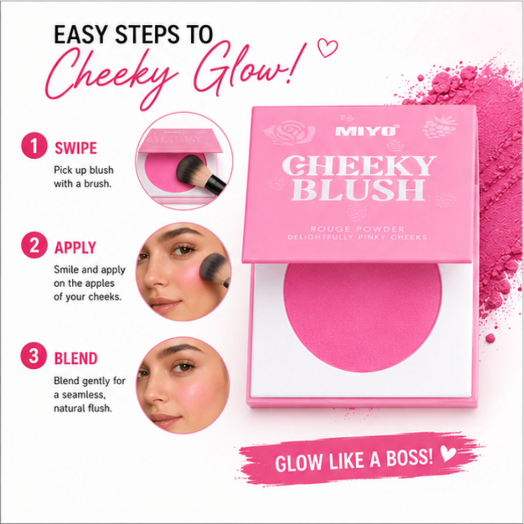 Miyo Cheeky & Lip blush - 50% Off (Pack of 2) - Silky smooth & healthy glow - Buildable & long lasting - for all Skin types