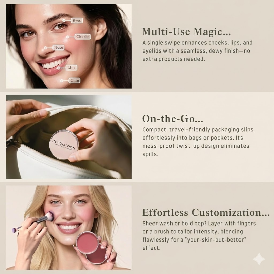 Makeup Revolution Ultimate Glow Bundle: Skin Silk Serum Foundation & Multi Glow Balm | Hydrating & Radiant Skin Duo