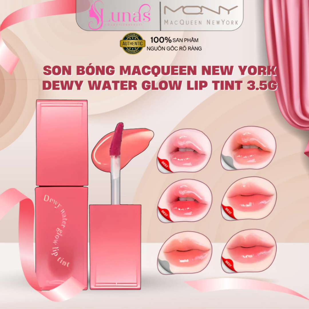 MCNY Dewy Water Glow Lip Tint – Hydrating, Long-Lasting & Crystal Glossy Finish