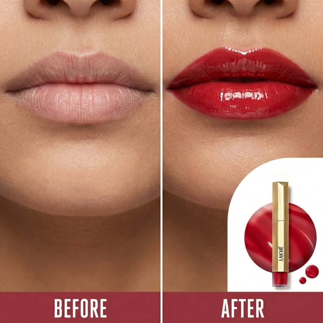 Lakmé 9To5 Tinted Lip Oil | Intense Color & Hydration with Hyaluronic Acid, Jojoba & Almond Oils