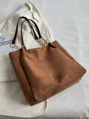 Synthetic Leather Brown Tote Bags For Women