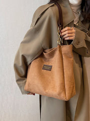 Synthetic Leather Brown Tote Bags For Women