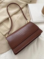 Crocodile Embossed Flap Bag - 8