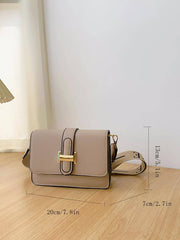 1pc Khaki Minimalist Fashion Flap Closure Small Square Bag With Adjustable Wide Strap, Suitable For Women's Daily Commute, Shopping, Cosmetics Storage, Girlfriend/Mother's Day Gift