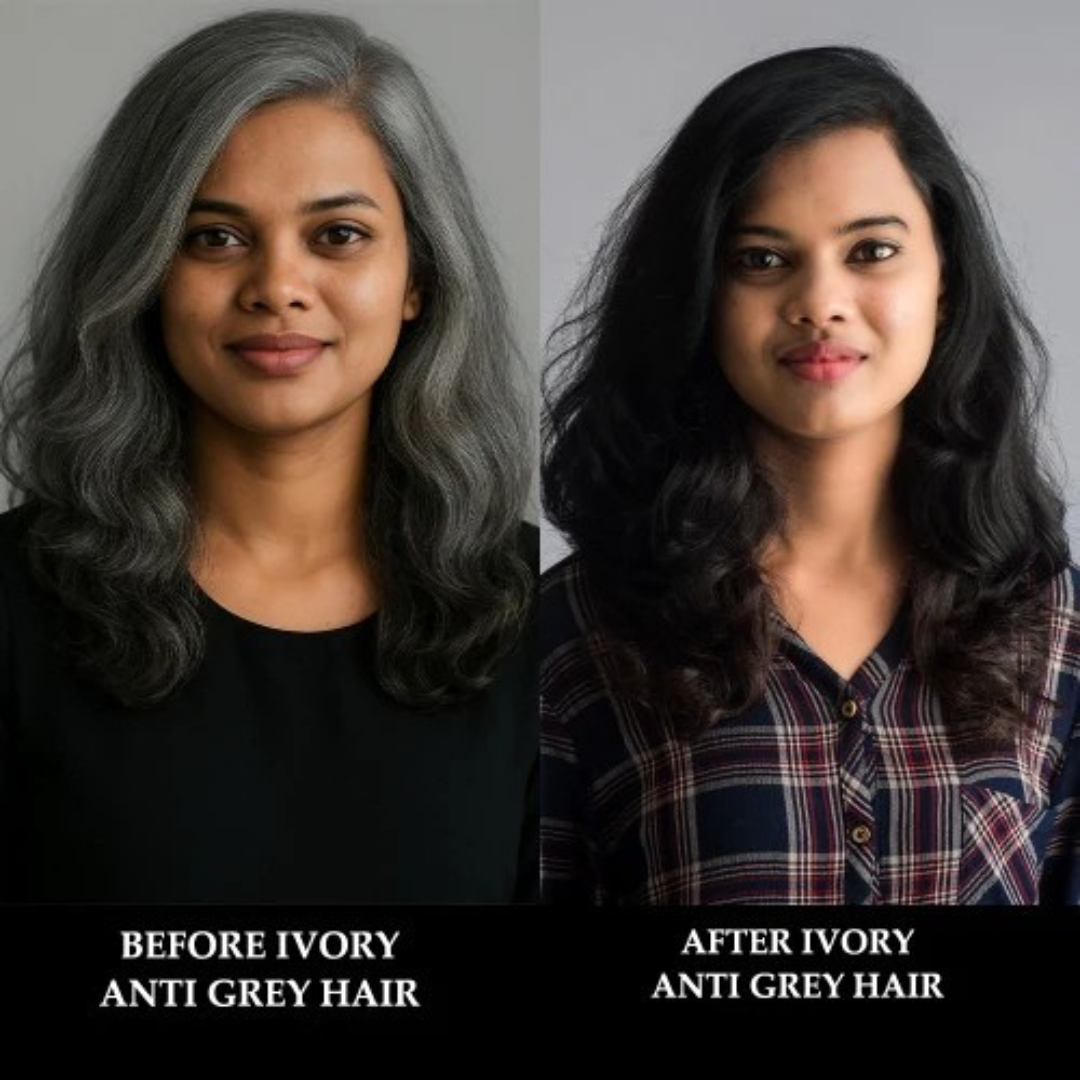 Proskire Anti-Grey Hair Serum – Prevents & Reverses Grey Hair, Reduces White Hair, Darkens & Revitalizes Hair Color – Controls Hair Fall