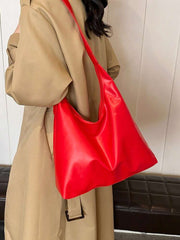 Latest Red Synthetic Leather Women Shoulder Bag