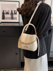 Mini Pleated Bucket Bag With Chain Decor