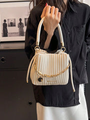 Mini Pleated Bucket Bag With Chain Decor