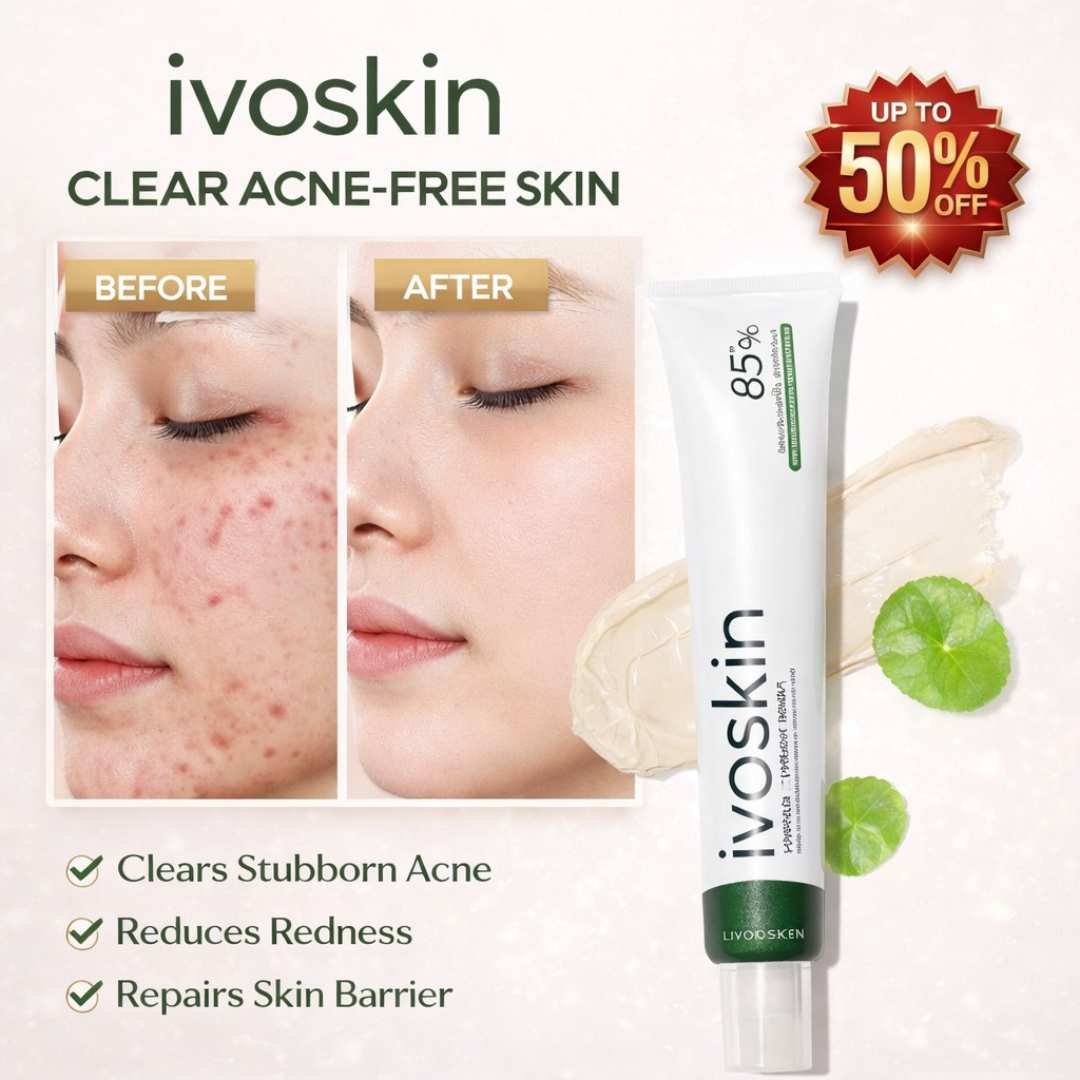 Ivoskin Intensive Cica Repair Cream | 85% Naturally Derived with Madecassoside, Ceramides & Hyaluronic Acid | Calms Redness, Clears Acne & Repairs Skin Barrier