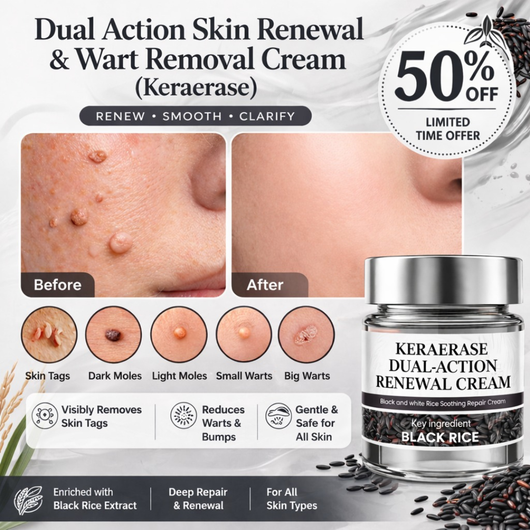 Biancat KeraErase Dual Action Skin Renewal & Wart Removal Cream | Black Rice Formula for Skin Tags, Warts, Moles & Keratin Buildup | Non-Acidic, Gentle & Safe for All Skin