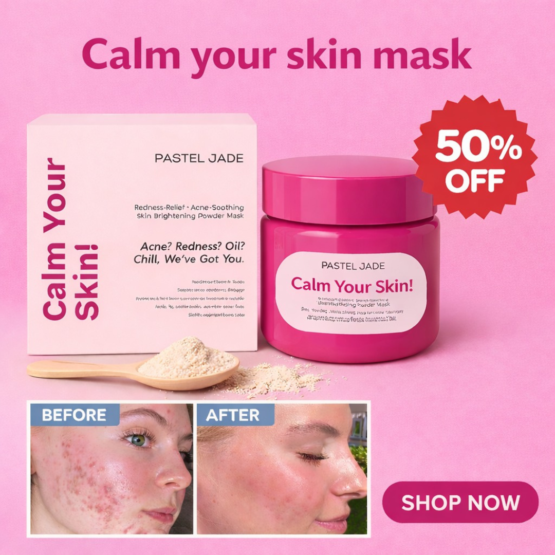 Pastel Jade Calm Your Skin Brightening Powder Mask | Redness Relief, Acne Soothing & Oil Control
