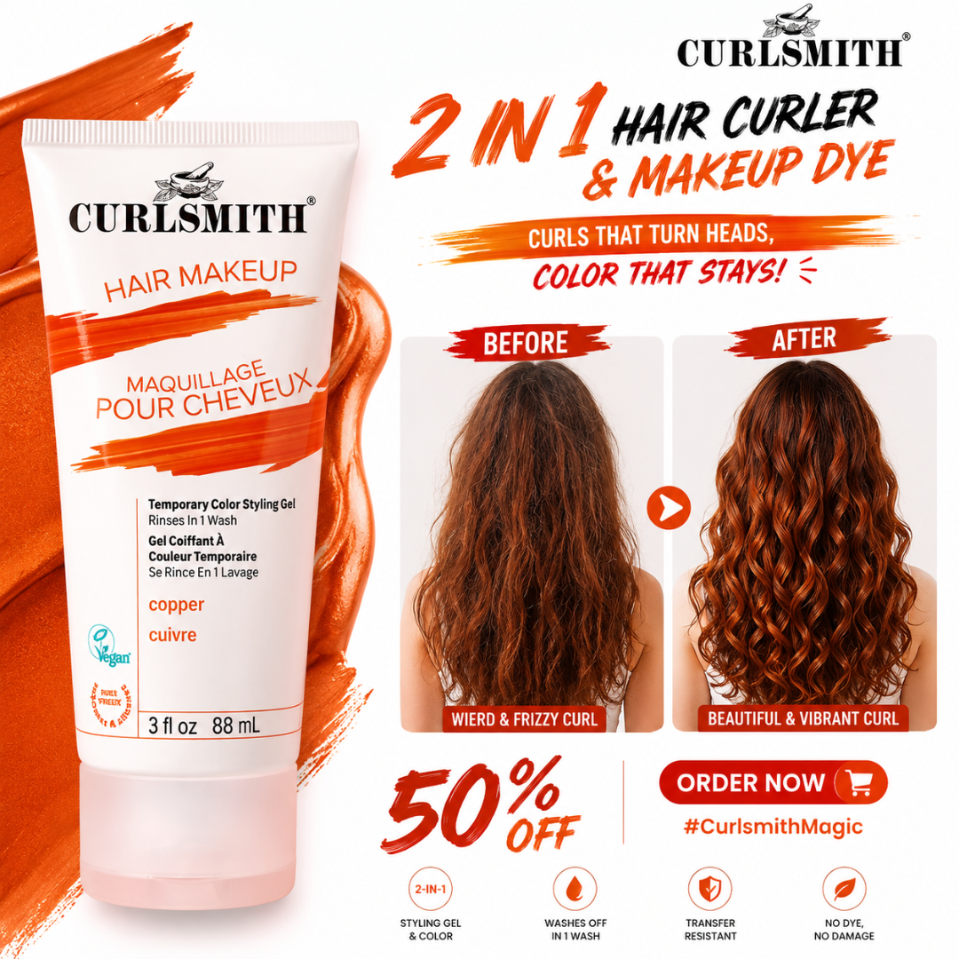 Curlsmith Hair Makeup Copper | Temporary Color & Styling Gel | Defines Curls | Washes Out in 1 Wash