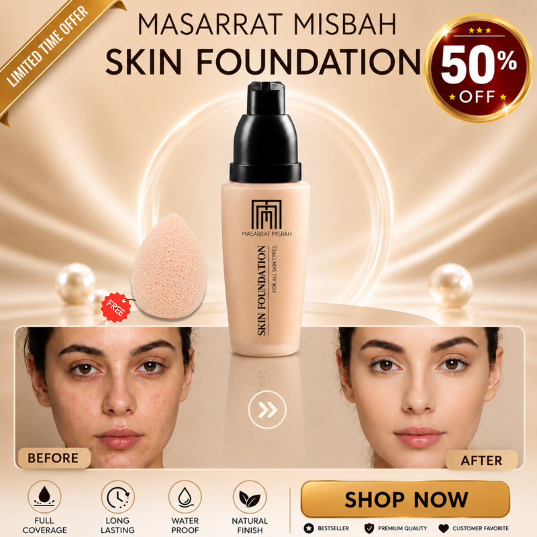 Buy MM Silk Foundation & Get Beauty blender FREE – Full Coverage, Long Lasting & Waterproof – Natural Finish, 24H Moisture Lock
