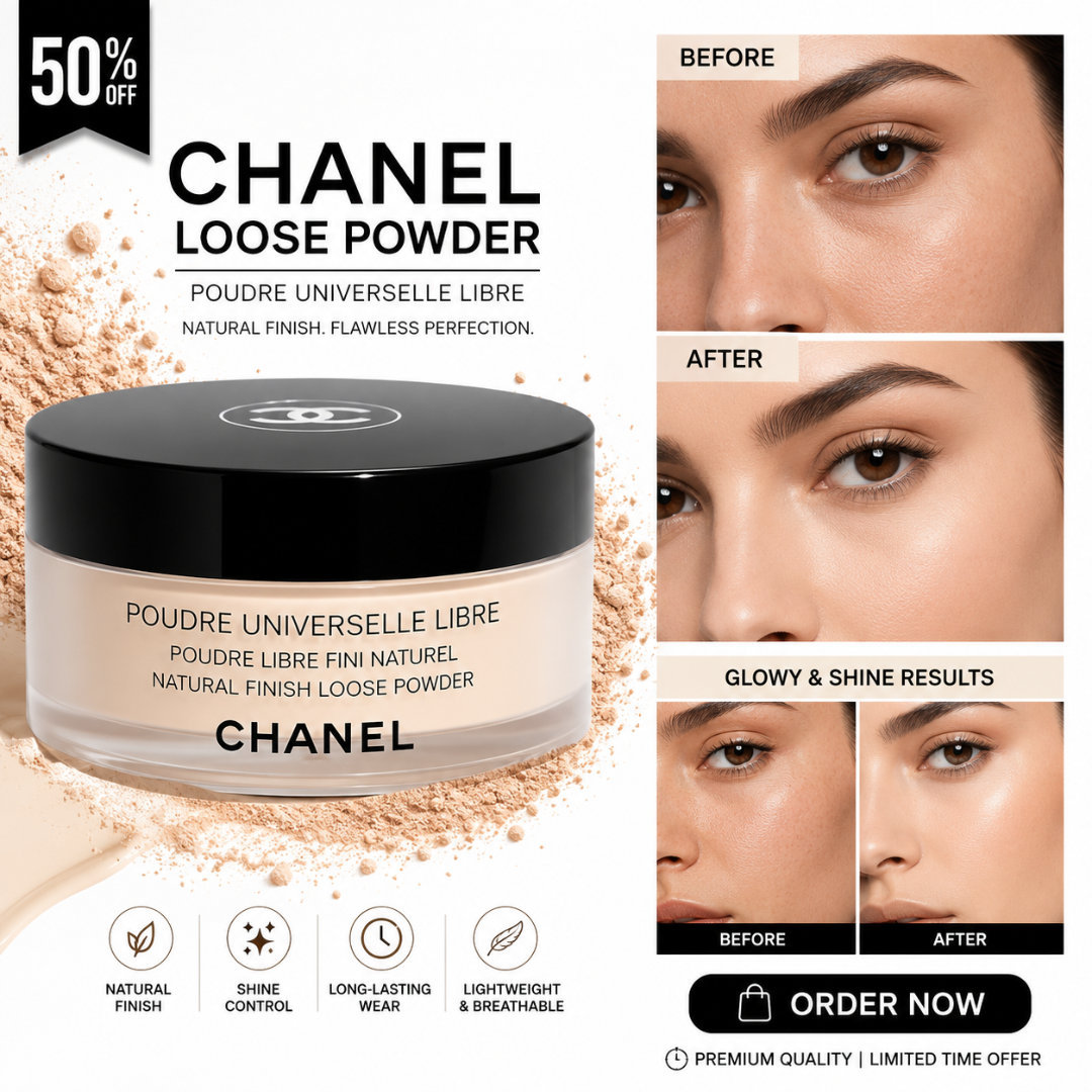 CHANEL Natural Finish Loose Powder – Iconic, Natural Finish & Flawless Perfection – Shine Control, Long-Lasting & Lightweight – Blurs Pores & Fine Lines