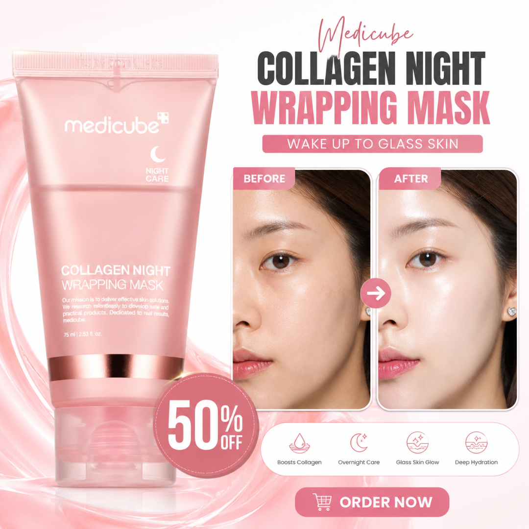Medicube Collagen Night Wrapping Mask – 50% OFF – Wake Up to Glass Skin – Overnight Care – Boosts Collagen, Deep Hydration & Glass Skin Glow – Strengthens Skin Barrier – For All Skin Types