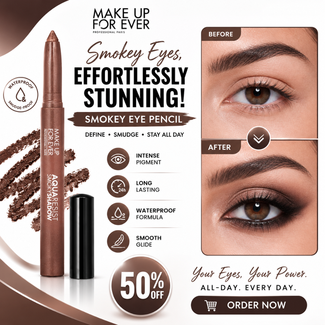 MAKE UP FOR EVER Smokey Eye Pencil – Intense Color, Smooth Glide & All-Day Wear – Waterproof, Smudge-Proof & Long-Lasting – Smoky Shadow Aqua Resist