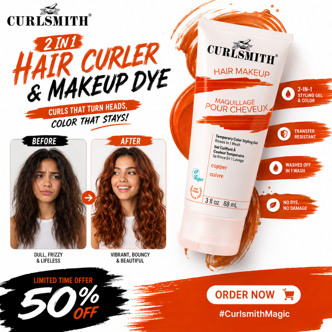 Curlsmith Hair Makeup Copper | Temporary Color & Styling Gel | Defines Curls | Washes Out in 1 Wash