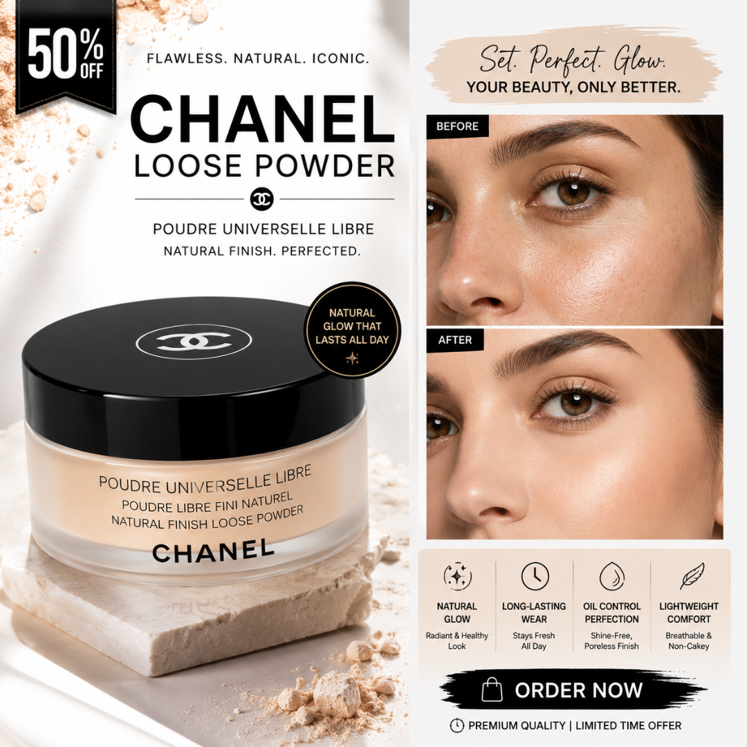 CHANEL Natural Finish Loose Powder – Iconic, Natural Finish & Flawless Perfection – Shine Control, Long-Lasting & Lightweight – Blurs Pores & Fine Lines