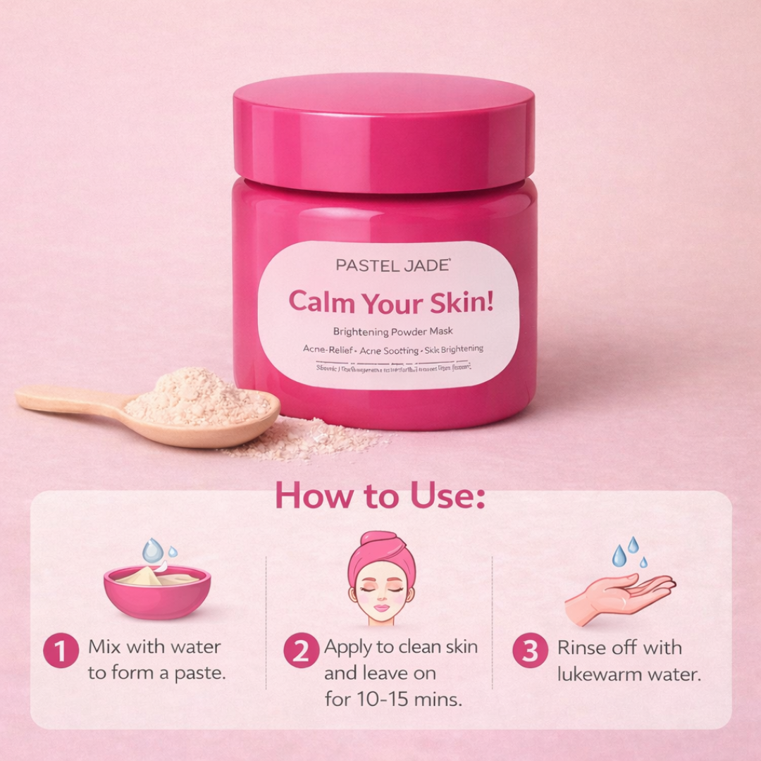 Pastel Jade Calm Your Skin Brightening Powder Mask | Redness Relief, Acne Soothing & Oil Control