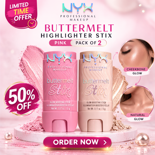 NYX Professional Makeup Buttermelt Highlighter Stix | 8-Hour Wear, Buildable High-Shine Finish | Glass Skin Radiance, Buttery Smooth Blend, Long-Lasting Glow