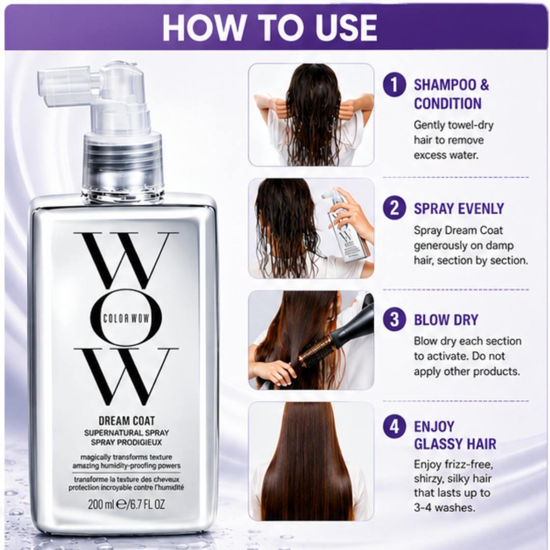 COLOR WOW Hair Straightening Spray – Anti-Frizz, Water-Resistant Formula | Sweat Proof |  Lasts 3–4 Days, Smooth & Shiny Hair