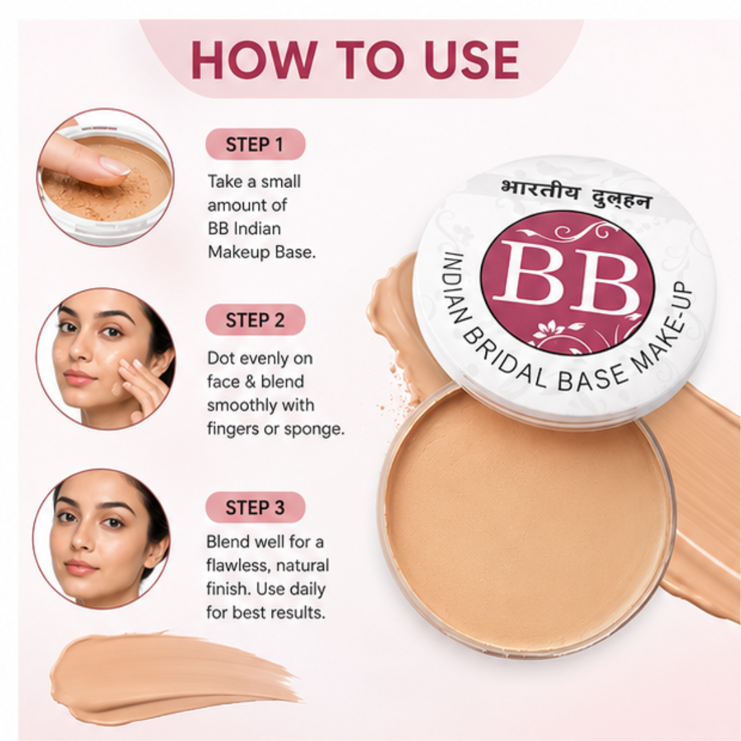 Indian Bridal Base – Waterproof, Sweatproof & 24H Long-Lasting | Full Coverage + Skin-Smoothing Finish | No Touch-Ups, Just Flawless Beauty