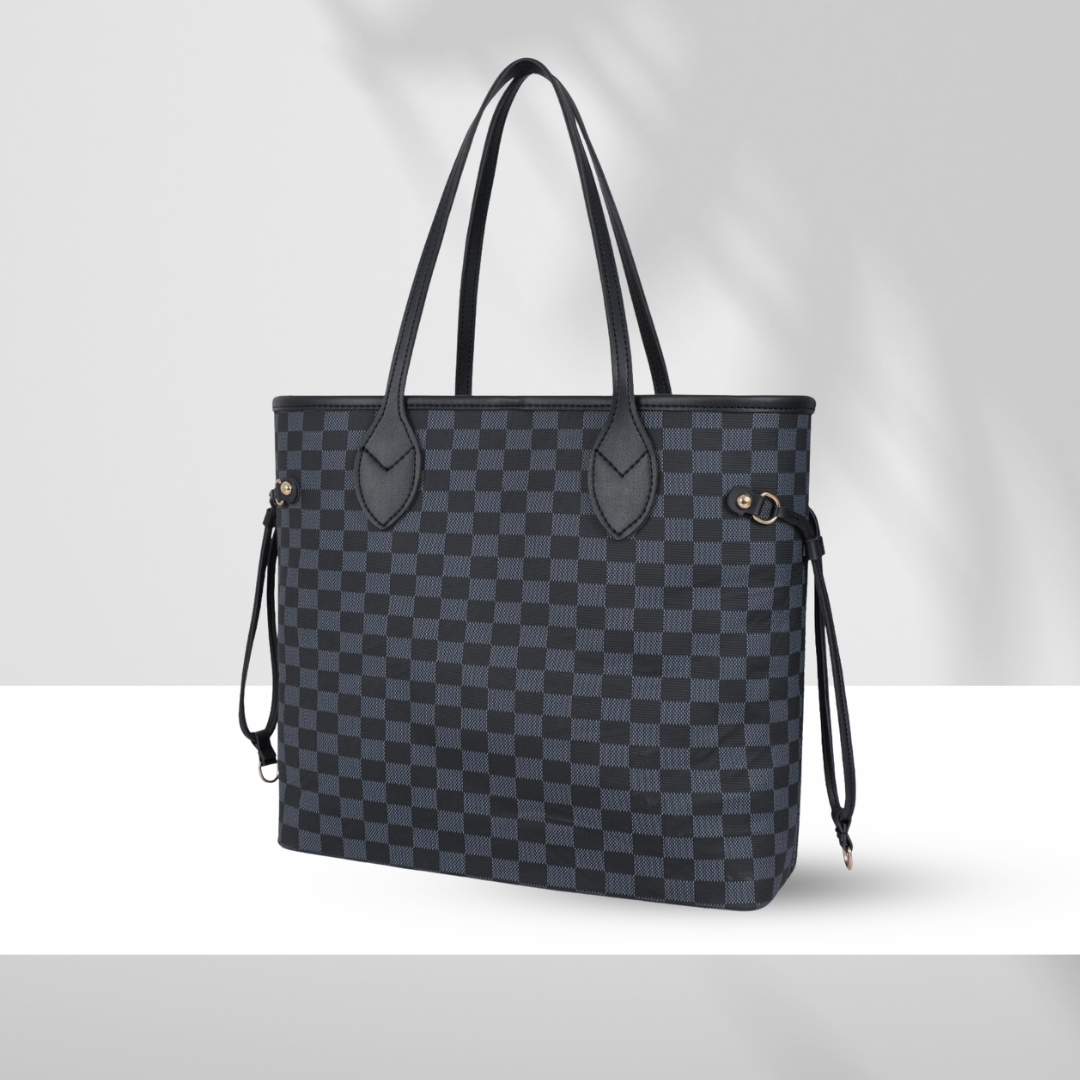 The Checkered Tote Black