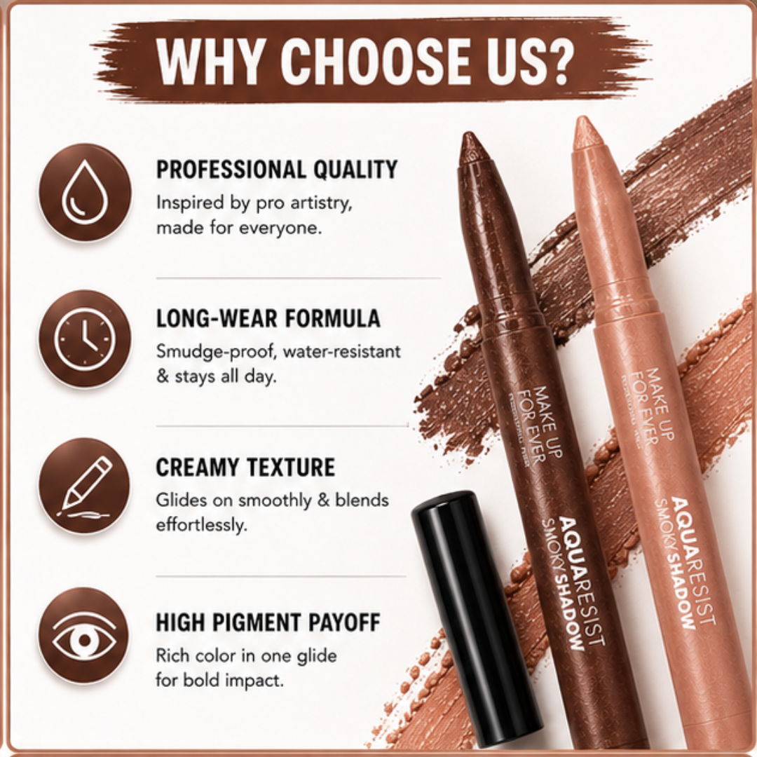 MAKE UP FOR EVER Smokey Eye Pencil – Intense Color, Smooth Glide & All-Day Wear – Waterproof, Smudge-Proof & Long-Lasting – Smoky Shadow Aqua Resist