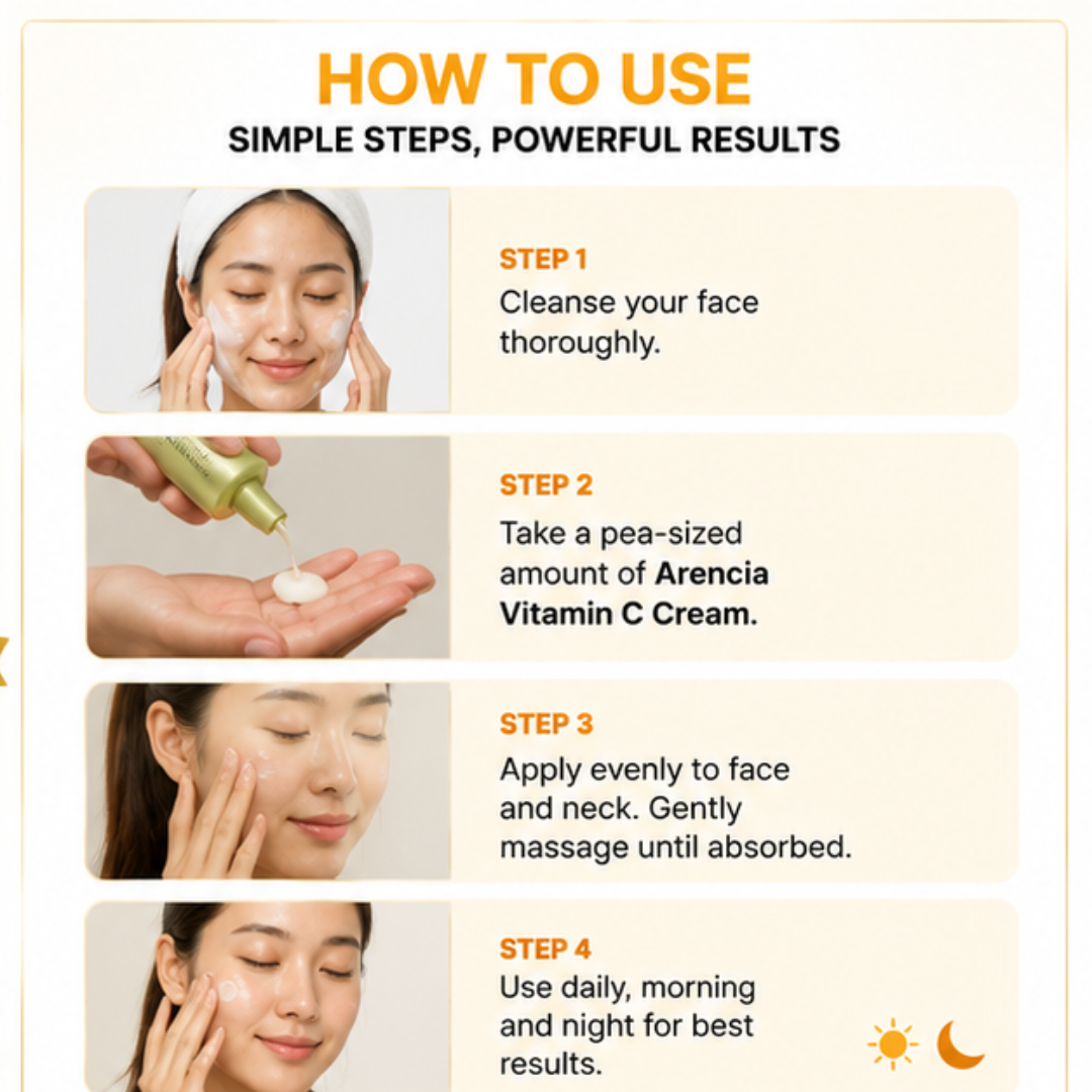 Arencia Vitamin C Cream | Removes Dark Spots & Pigmentation | Reduces Fine Lines & Wrinkles | Anti-Aging & Acne Mark Fading | Deep Hydration & Skin Brightening