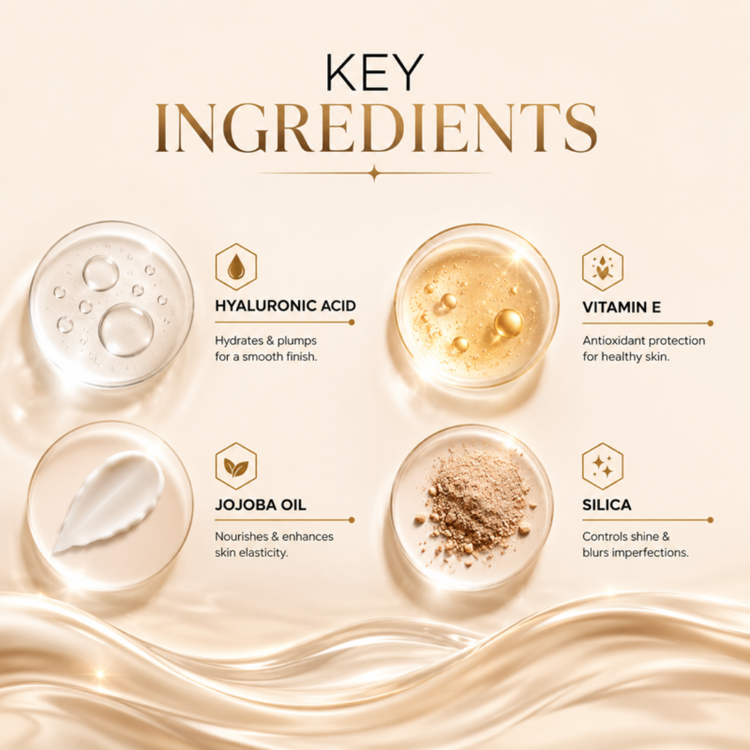 Buy MM Silk Foundation & Get Beauty blender FREE – Full Coverage, Long Lasting & Waterproof – Natural Finish, 24H Moisture Lock