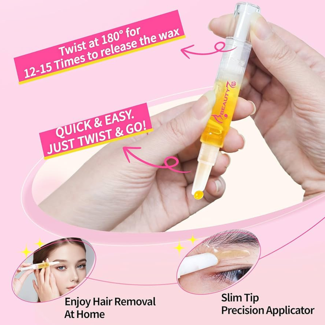Sanfe Aloe-Vera Painless Waxing Pen For Eyebrows & Facial hair with free 10 Strips | Precision Hair Removal & Long-lasting Smoothness | Reusable UpTo 20 times