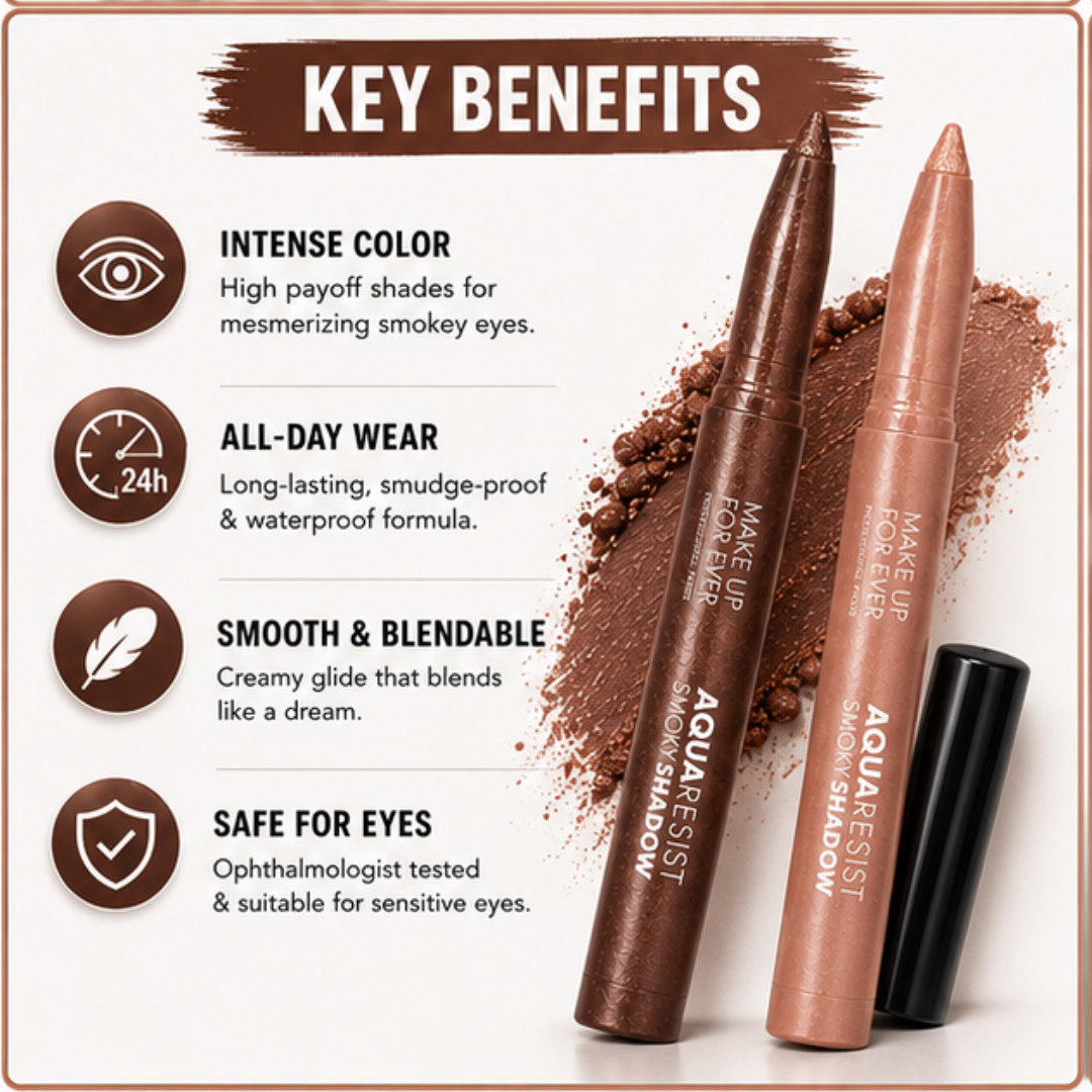 MAKE UP FOR EVER Smokey Eye Pencil – Intense Color, Smooth Glide & All-Day Wear – Waterproof, Smudge-Proof & Long-Lasting – Smoky Shadow Aqua Resist