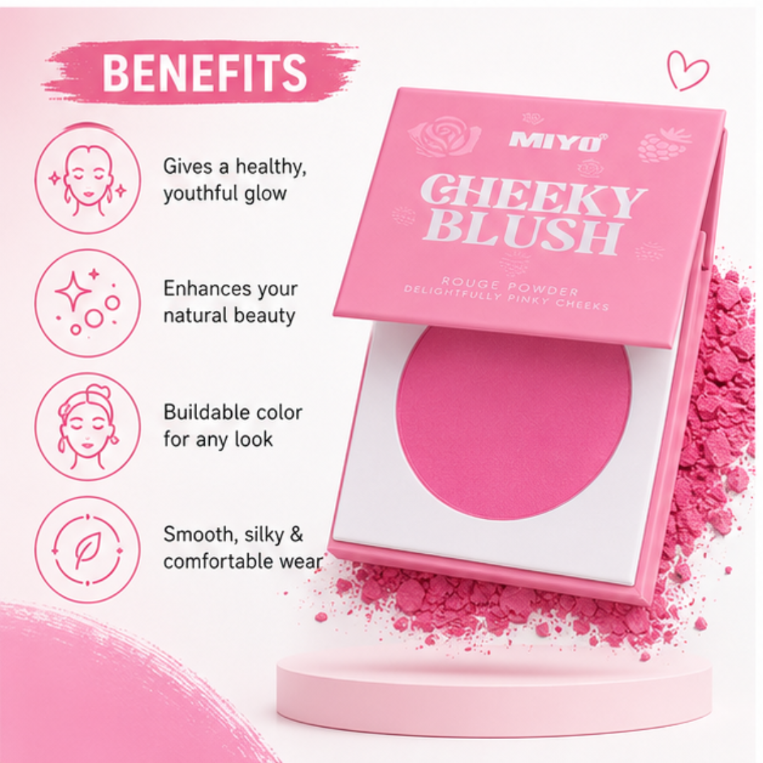 Miyo Cheeky & Lip blush - 50% Off (Pack of 2) - Silky smooth & healthy glow - Buildable & long lasting - for all Skin types