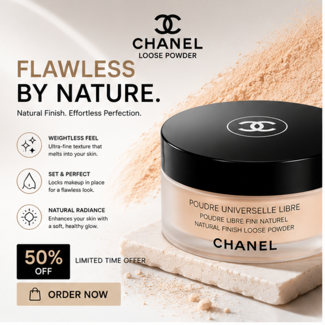 CHANEL Natural Finish Loose Powder – Iconic, Natural Finish & Flawless Perfection – Shine Control, Long-Lasting & Lightweight – Blurs Pores & Fine Lines