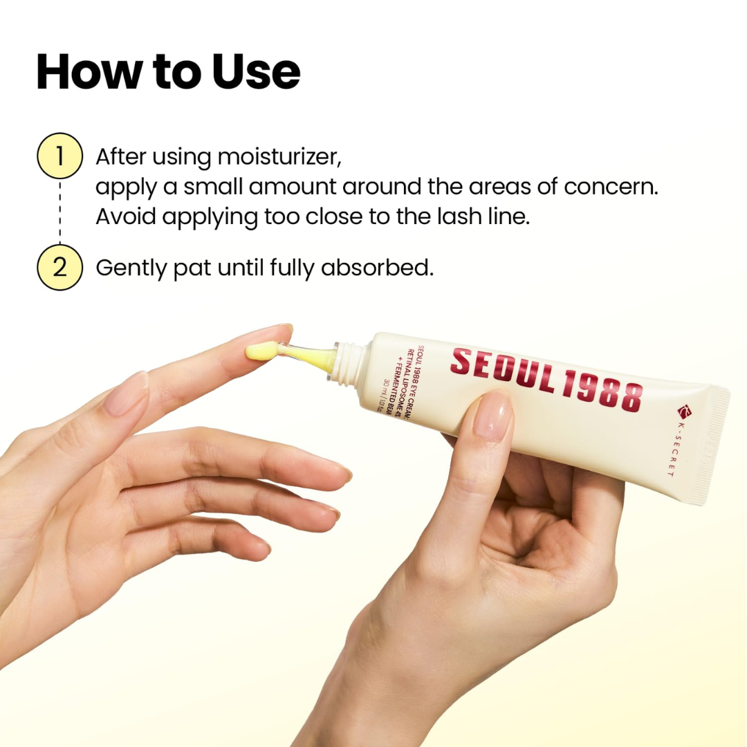 K-SECRET Seoul 1988 Retinal Cream – For Dark Circles, Fine Lines & Brightening – Smooths Texture, Firms Skin, Hydrates & Balances Tone – Anti-Aging Intensive Eye Zone Care