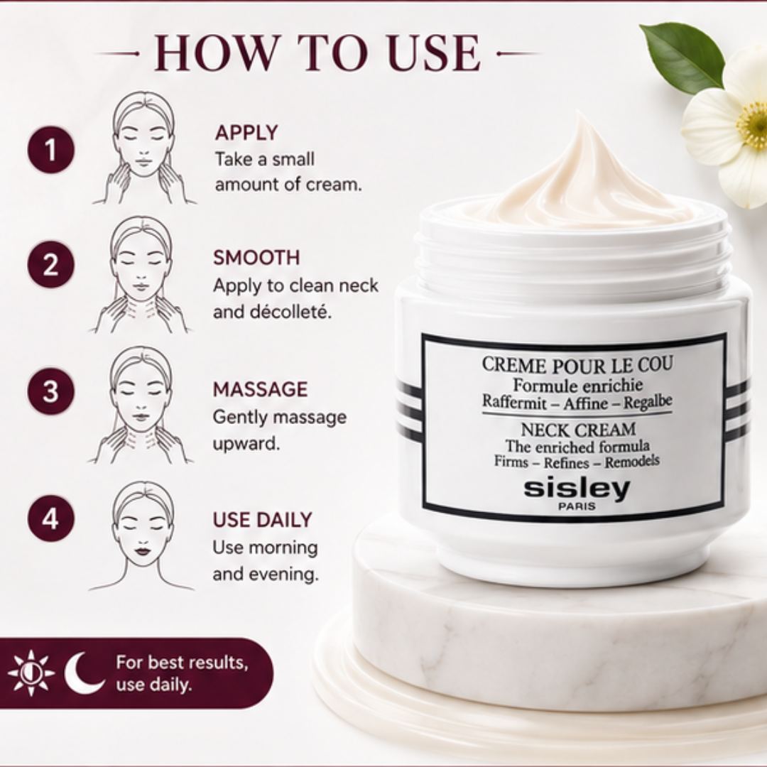 Sisley Paris Neck Cream – Firmer, Smoother & Younger-Looking – Enriched Formula for a Firmer Neck & Refined Contour – Firms & Tightens, Refines Neck Lines, Deeply Nourishes