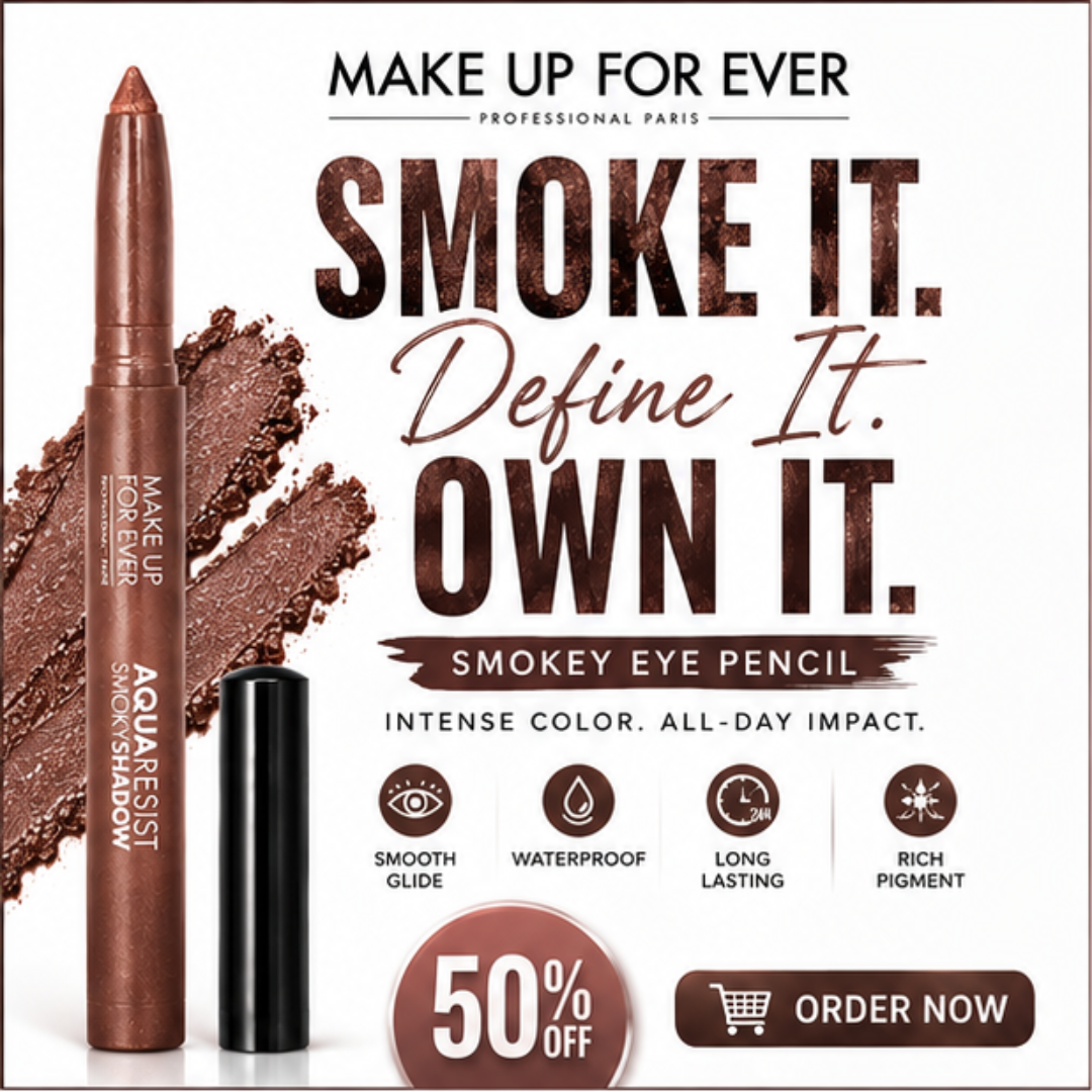 MAKE UP FOR EVER Smokey Eye Pencil – Intense Color, Smooth Glide & All-Day Wear – Waterproof, Smudge-Proof & Long-Lasting – Smoky Shadow Aqua Resist