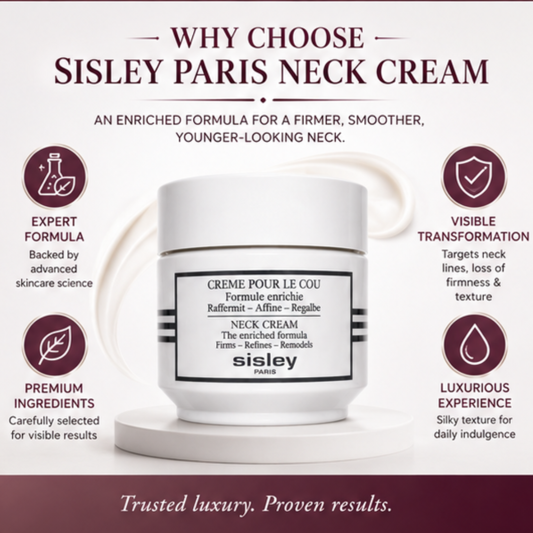 Sisley Paris Neck Cream – Firmer, Smoother & Younger-Looking – Enriched Formula for a Firmer Neck & Refined Contour – Firms & Tightens, Refines Neck Lines, Deeply Nourishes
