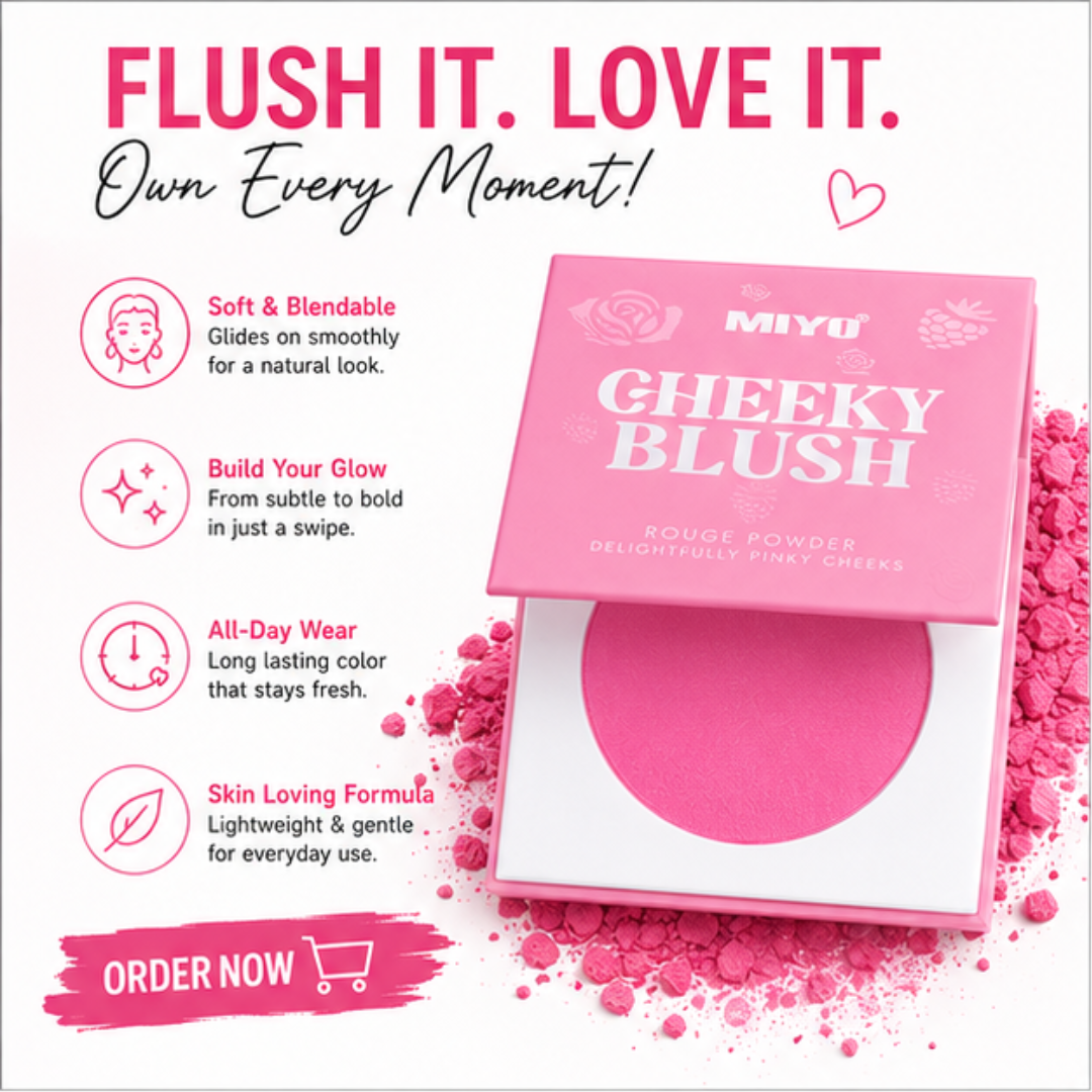 Miyo Cheeky & Lip blush - 50% Off (Pack of 2) - Silky smooth & healthy glow - Buildable & long lasting - for all Skin types