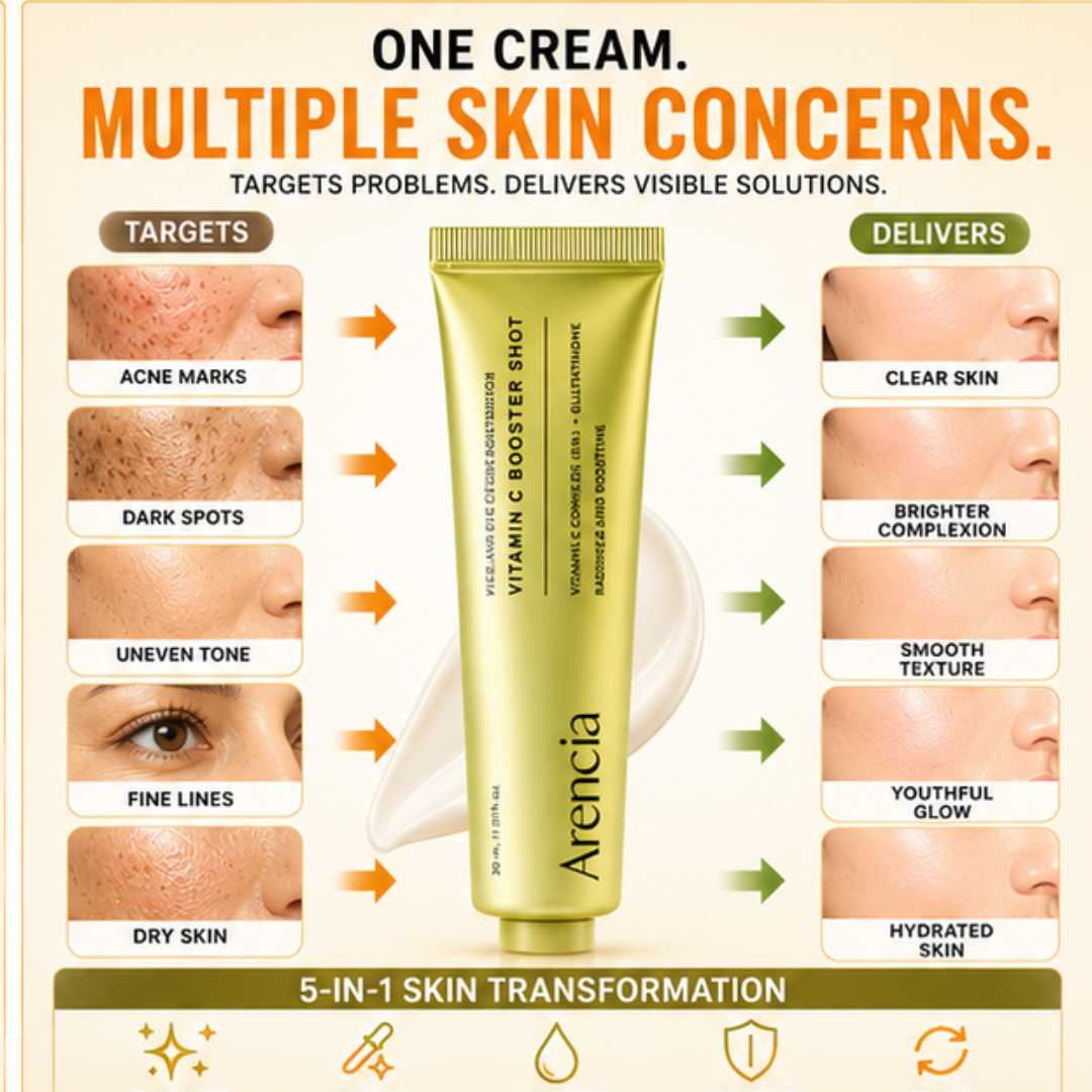 Arencia Vitamin C Cream | Removes Dark Spots & Pigmentation | Reduces Fine Lines & Wrinkles | Anti-Aging & Acne Mark Fading | Deep Hydration & Skin Brightening