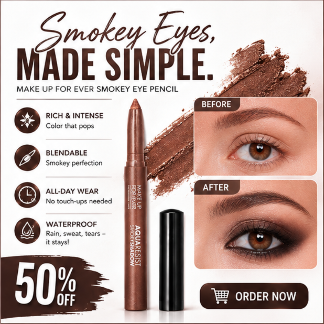 MAKE UP FOR EVER Smokey Eye Pencil – Intense Color, Smooth Glide & All-Day Wear – Waterproof, Smudge-Proof & Long-Lasting – Smoky Shadow Aqua Resist