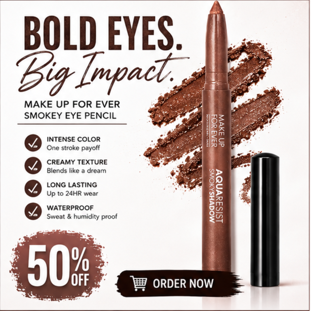 MAKE UP FOR EVER Smokey Eye Pencil – Intense Color, Smooth Glide & All-Day Wear – Waterproof, Smudge-Proof & Long-Lasting – Smoky Shadow Aqua Resist