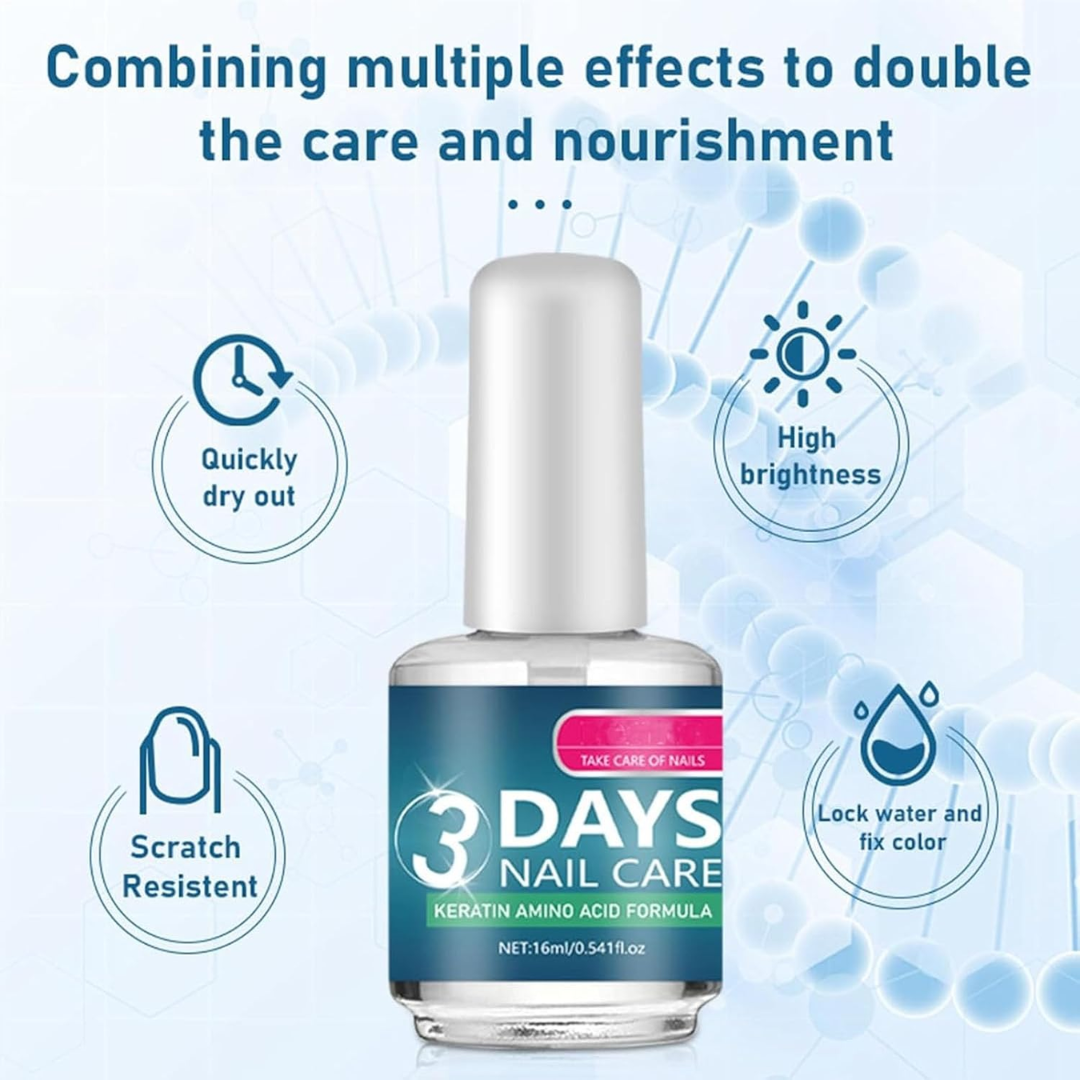 3 Days Nail Repair & Growth Serum – Keratin Amino Acid Formula – 50% OFF – Fast Strengthening & Hydrating – For Dry, Weak & Fragile Nails – Repairs Damage, Promotes Growth