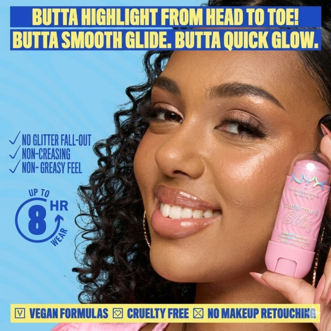 NYX Professional Makeup Buttermelt Highlighter Stix | 8-Hour Wear, Buildable High-Shine Finish | Glass Skin Radiance, Buttery Smooth Blend, Long-Lasting Glow