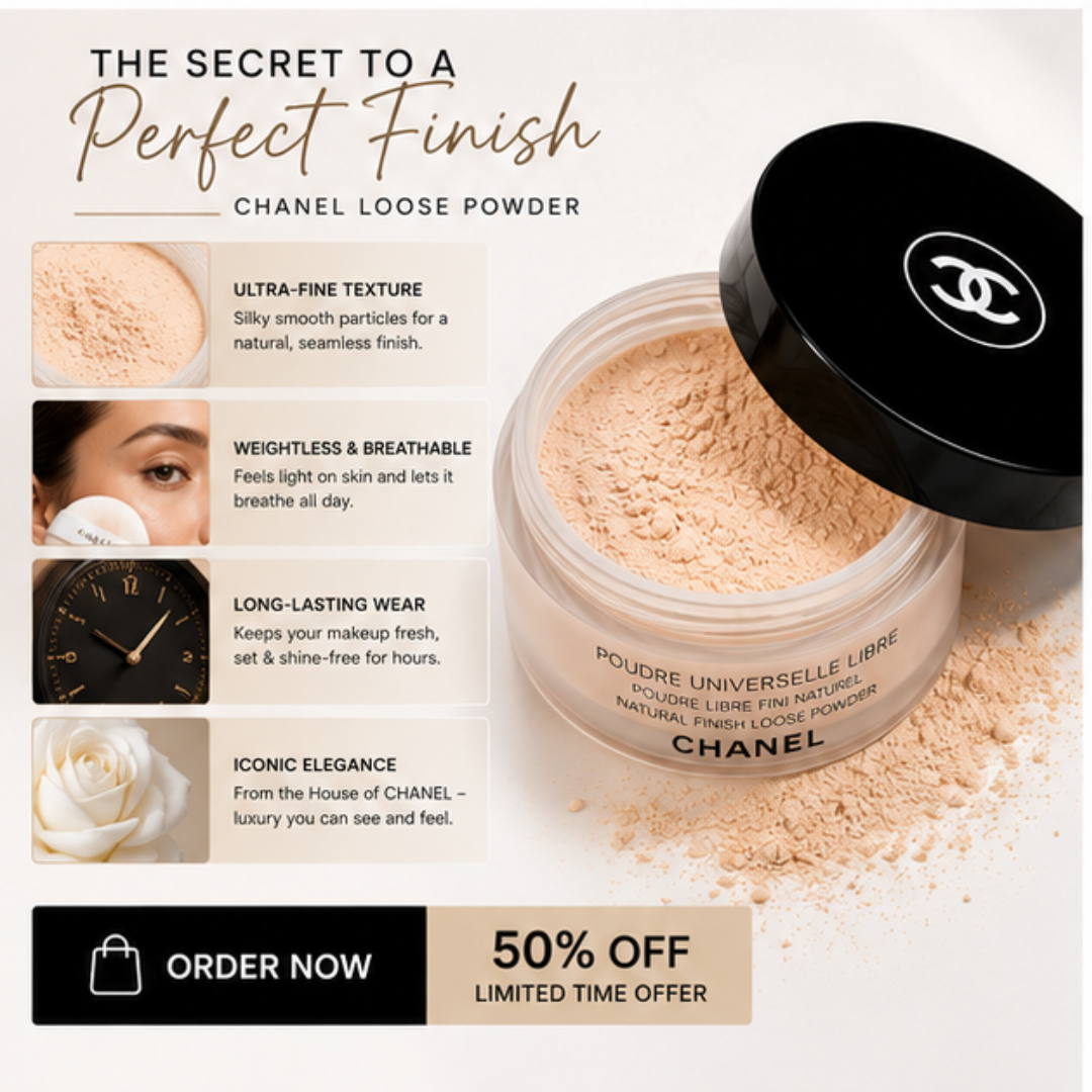 CHANEL Natural Finish Loose Powder – Iconic, Natural Finish & Flawless Perfection – Shine Control, Long-Lasting & Lightweight – Blurs Pores & Fine Lines
